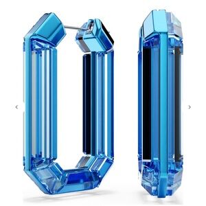 Swarovski Lucent Hoop Earrings - Blue Crystal